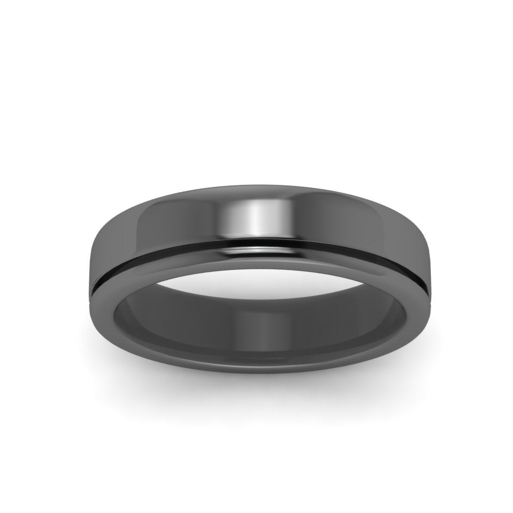 Satin Inlay Wedding Rings