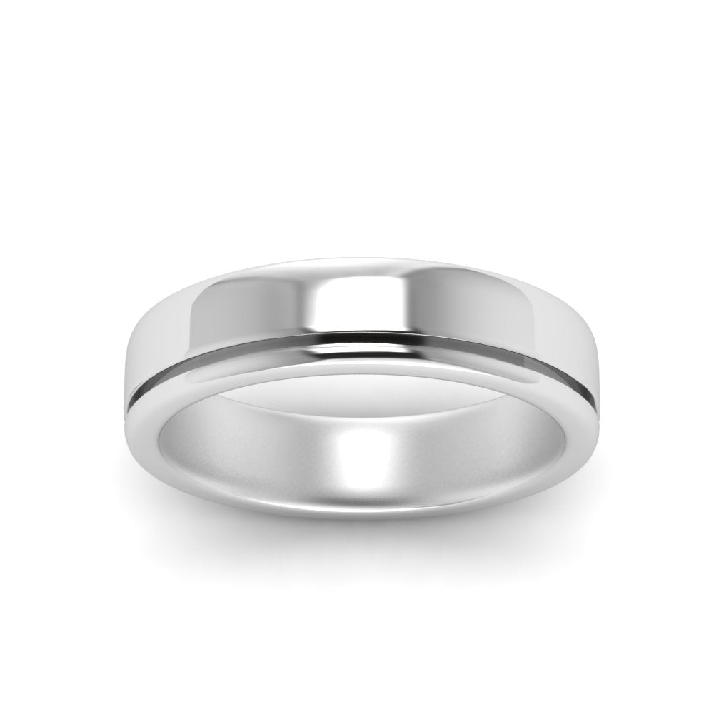 Satin Inlay Wedding Rings