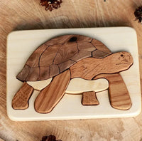 Turtle / Tortoise Wooden Puzzle in Natural Wood - BIG FRENCHIES