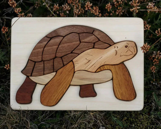 Turtle / Tortoise Wooden Puzzle in Natural Wood - BIG FRENCHIES