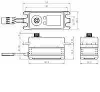 Savox Monster Torque Low Profile Steel Gear Servo 7.4v