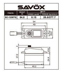 Savox Black Edition 1/10 Size Coreless High Torque Digital Servo
