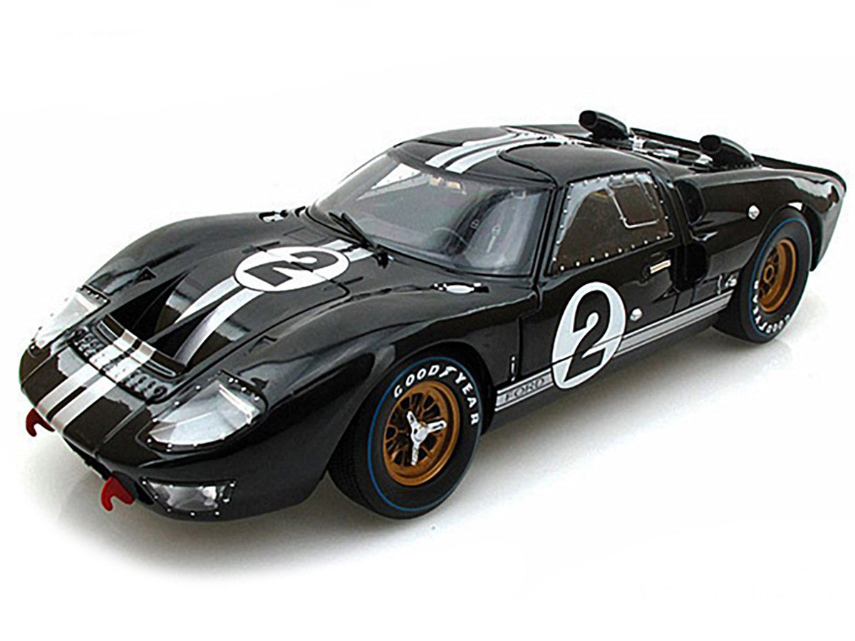 1966 Ford GT-40 MK II #2 Black 1/18 Diecast Model Car by Shelby Collectibles