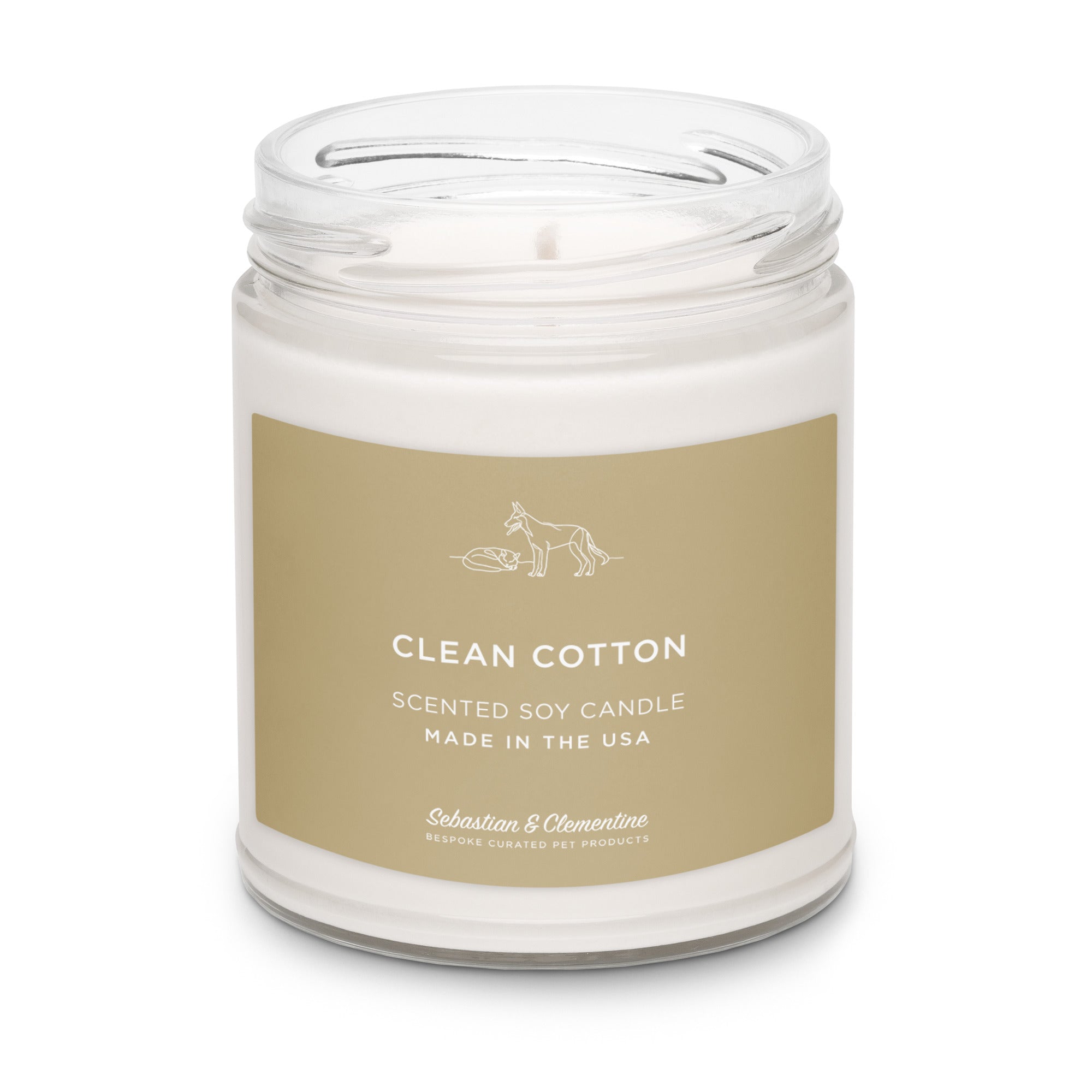 Sebastian & Clementine Scented Soy Candle - Clean Cotton
