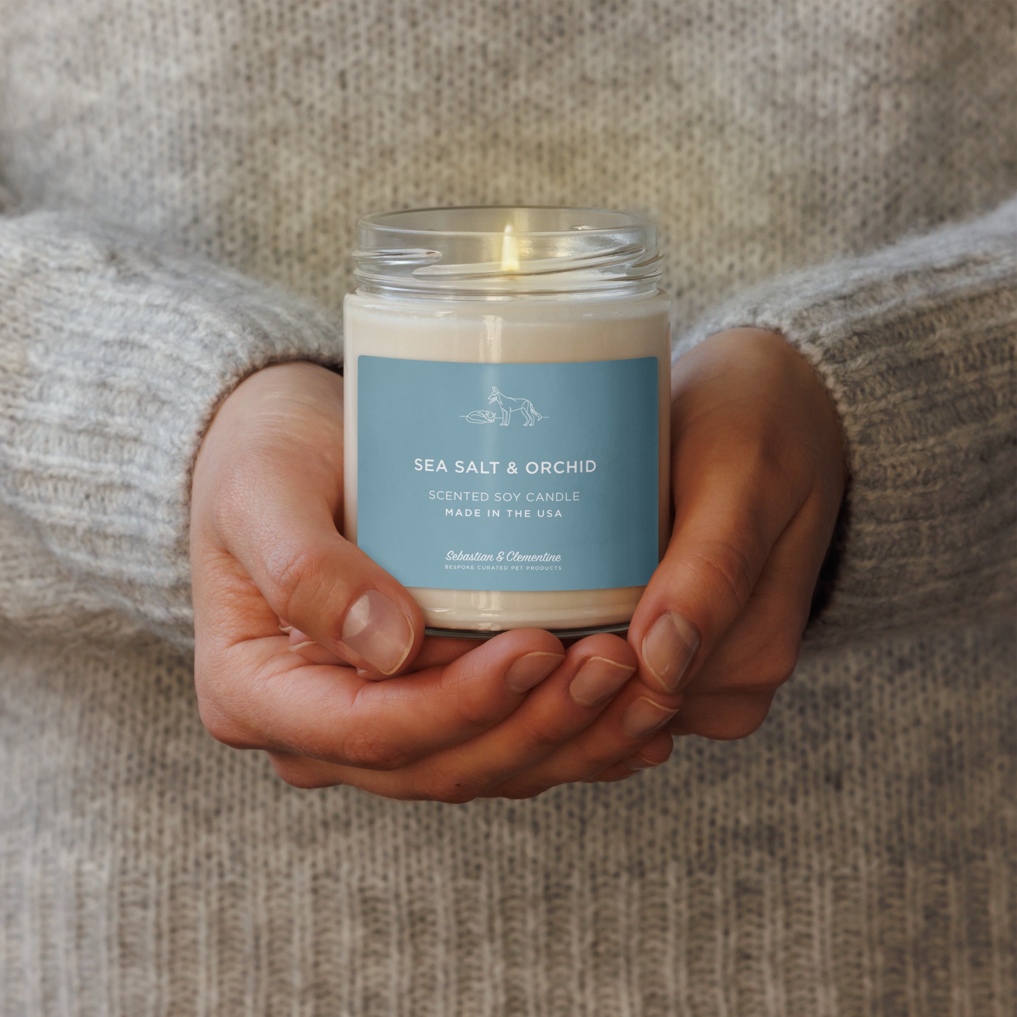 Sebastian & Clementine Scented Soy Candle - Sea Salt & Orchid
