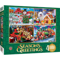 Season's Greetings 500 Piece Jigsaw Puzzles 4-Pack by Masterpieces - BIG FRENCHIES