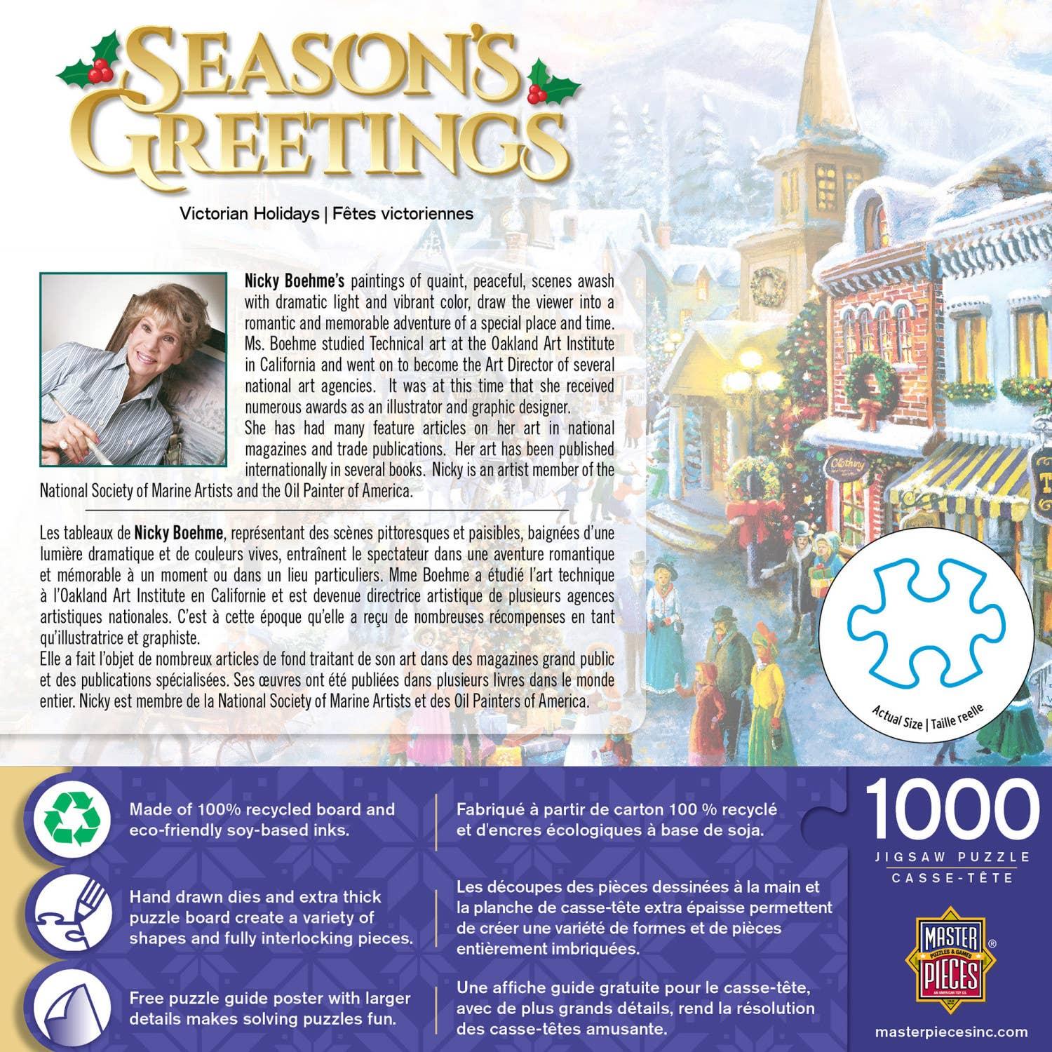 Season's Greetings - Victorian Holidays 1000 Piece Puzzle by MasterPieces - BIG FRENCHIES