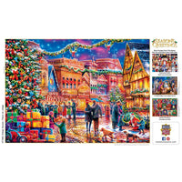 Season's Greetings - Village Square 1000 Piece Puzzle by Masterpieces - BIG FRENCHIES