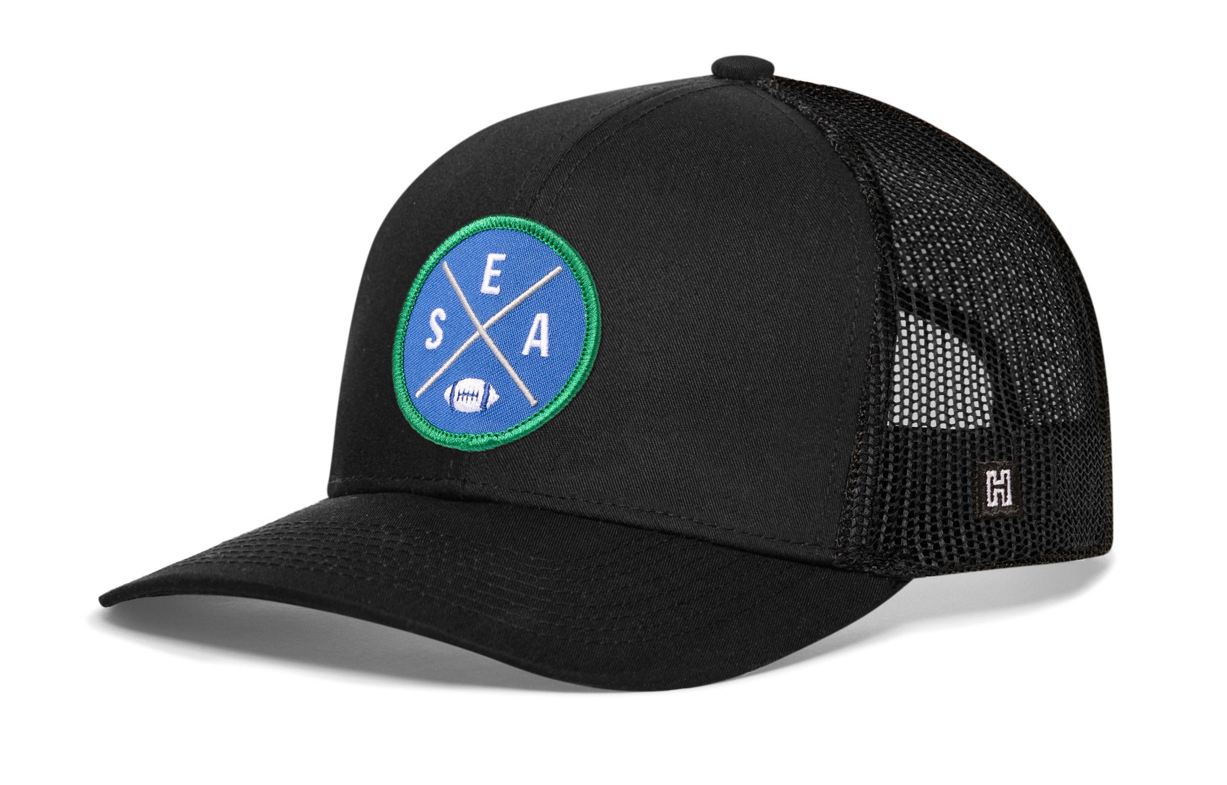 Seattle Football Trucker Hat  |  Royal Blue SEA X Snapback