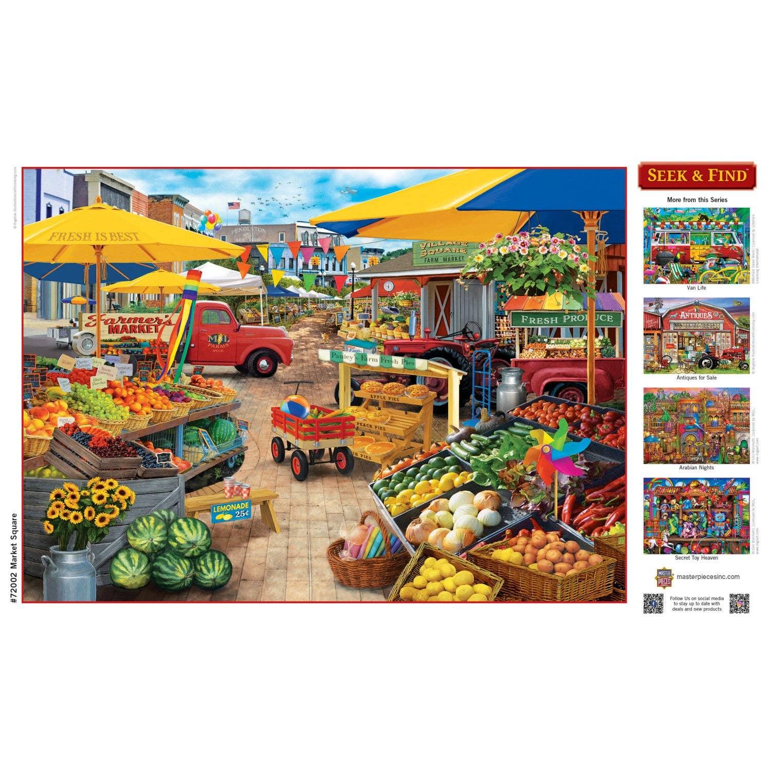 Seek & Find - Market Square 1000 Piece Jigsaw Puzzle - BIG FRENCHIES
