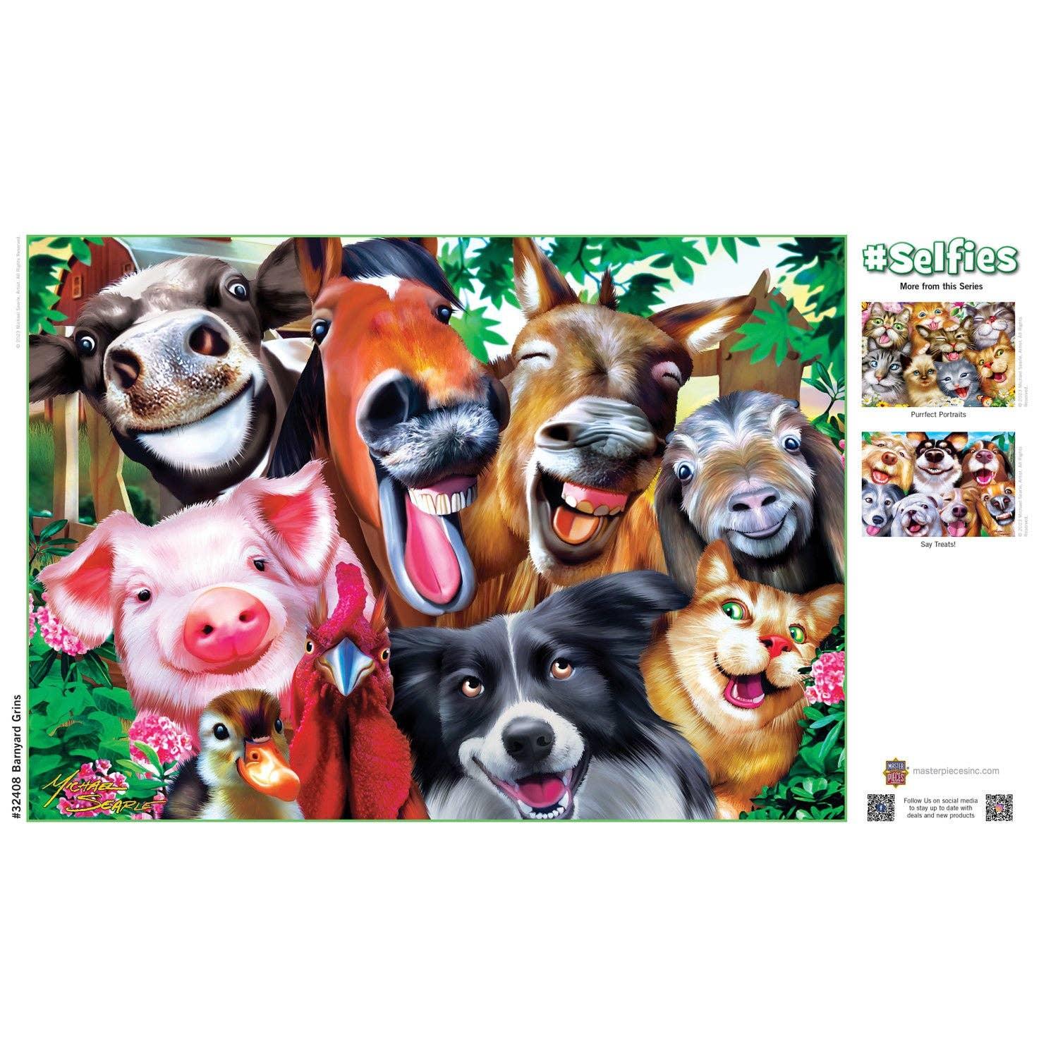Selfies – Barnyard Grins 500 Piece Puzzle by Masterpieces Puzzles - BIG FRENCHIES