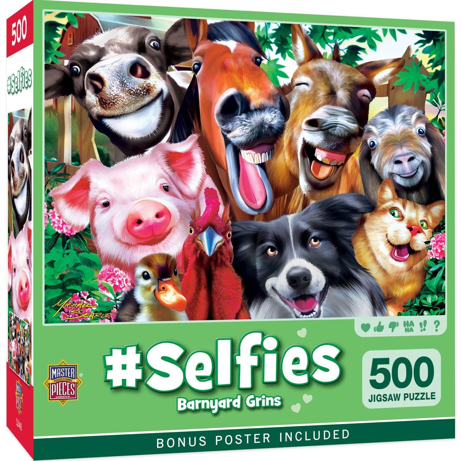 Selfies – Barnyard Grins 500 Piece Puzzle by Masterpieces Puzzles - BIG FRENCHIES
