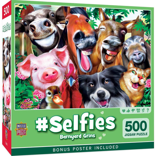 Selfies – Barnyard Grins 500 Piece Puzzle by Masterpieces Puzzles - BIG FRENCHIES