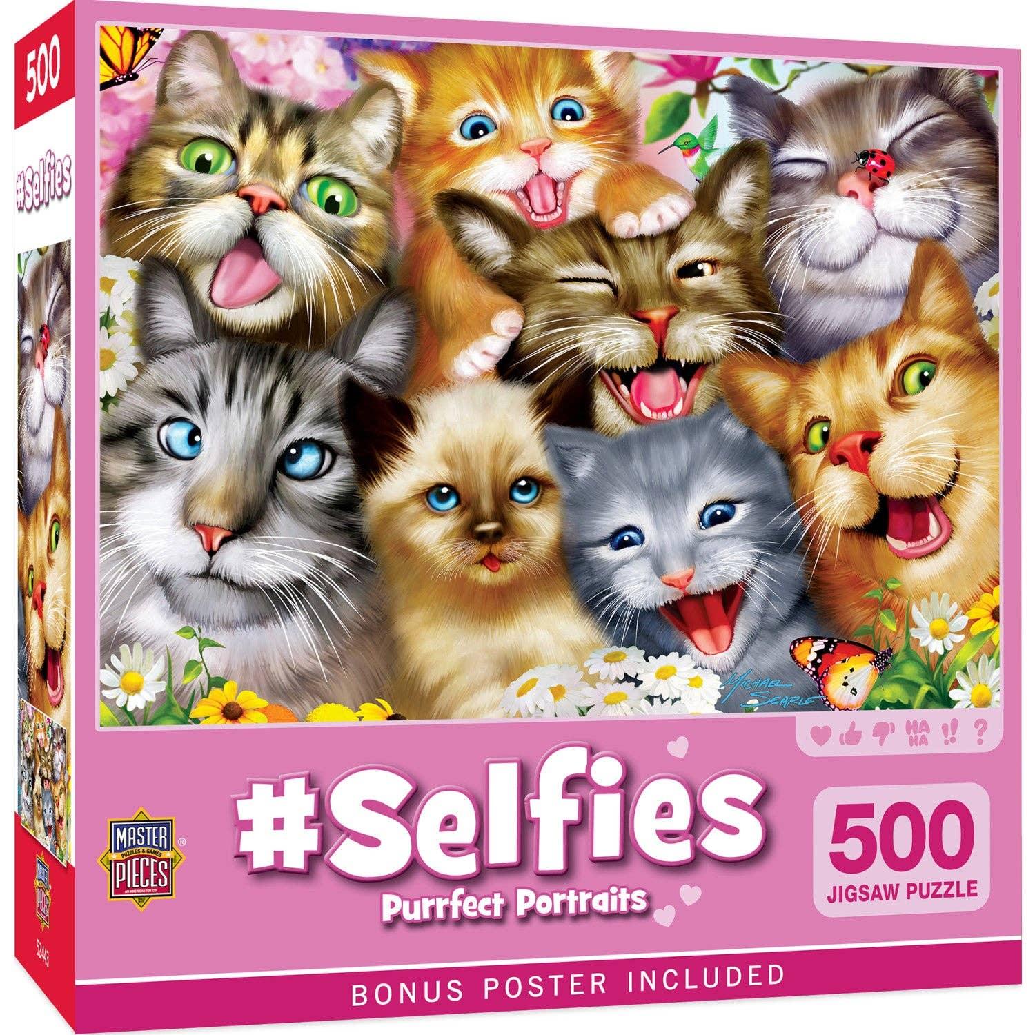 Selfies – Purrfect Portraits 500 Piece Puzzle by Masterpieces - BIG FRENCHIES