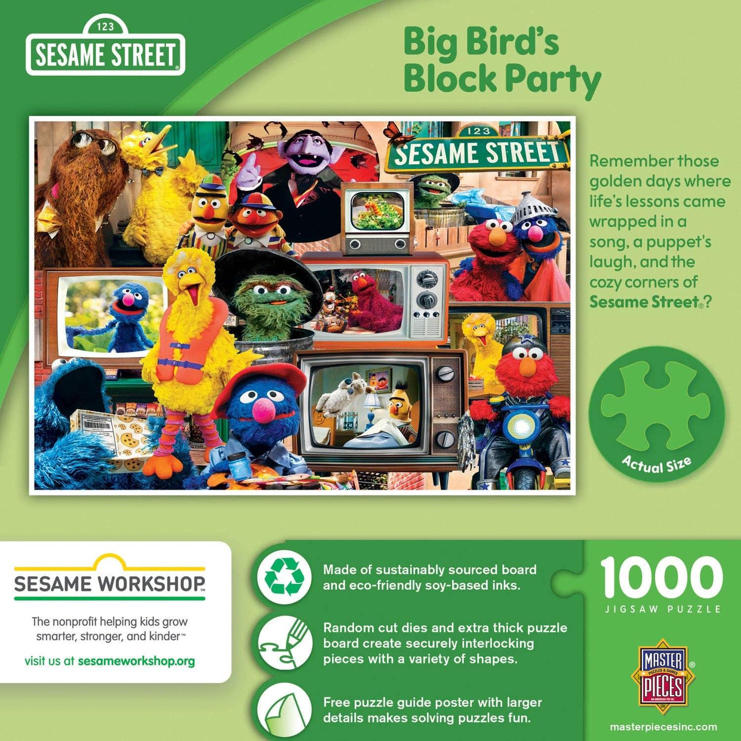 Sesame Street - Big Bird's Block Party 1000 Piece Puzzle by Masterpieces Puzzles - BIG FRENCHIES