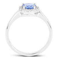 3.77 Carat Genuine Tanzanite and White Topaz .925 Sterling Silver 3 Piece Jewelry Set (Ring, Earrings, and Pendant w/ Chain)