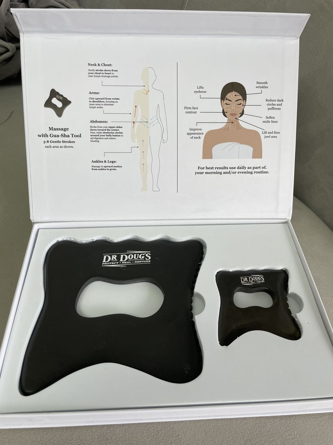 Dr. Doug’s Bian Stone Gua Sha Collection – Lymphatic Massage & Sculpting Tools for Body, Face & Neck - BIG FRENCHIES