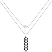 7.68 Carat Genuine Blue Sapphire .925 Sterling Silver Pendant