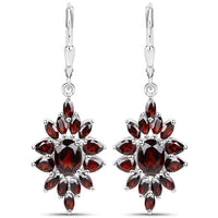 20.24 Carat Genuine Garnet .925 Sterling Silver 3 Piece Jewelry Set (Ring, Earrings, and Pendant w/ Chain)