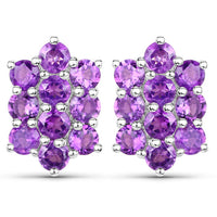 6.80 Carat Genuine Amethyst .925 Sterling Silver 3 Piece Jewelry Set (Ring, Earrings, and Pendant w/ Chain)