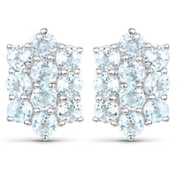 8.80 Carat Genuine Blue Topaz .925 Sterling Silver 3 Piece Jewelry Set (Ring, Earrings, and Pendant w/ Chain)
