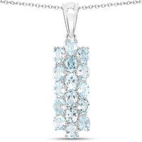 9.88 Carat Genuine Blue Topaz .925 Sterling Silver 3 Piece Jewelry Set (Ring, Earrings, and Pendant w/ Chain)