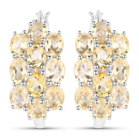 8.32 Carat Genuine Citrine .925 Sterling Silver 3 Piece Jewelry Set (Ring, Earrings, and Pendant w/ Chain)