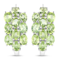 8.84 Carat Genuine Peridot .925 Sterling Silver 3 Piece Jewelry Set (Ring, Earrings, and Pendant w/ Chain)