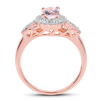 2.28 Carat Genuine Morganite and White Topaz .925 Sterling Silver 3 Piece Jewelry Set (Ring, Earrings, and Pendant w/ Chain)