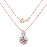 2.28 Carat Genuine Morganite and White Topaz .925 Sterling Silver 3 Piece Jewelry Set (Ring, Earrings, and Pendant w/ Chain)