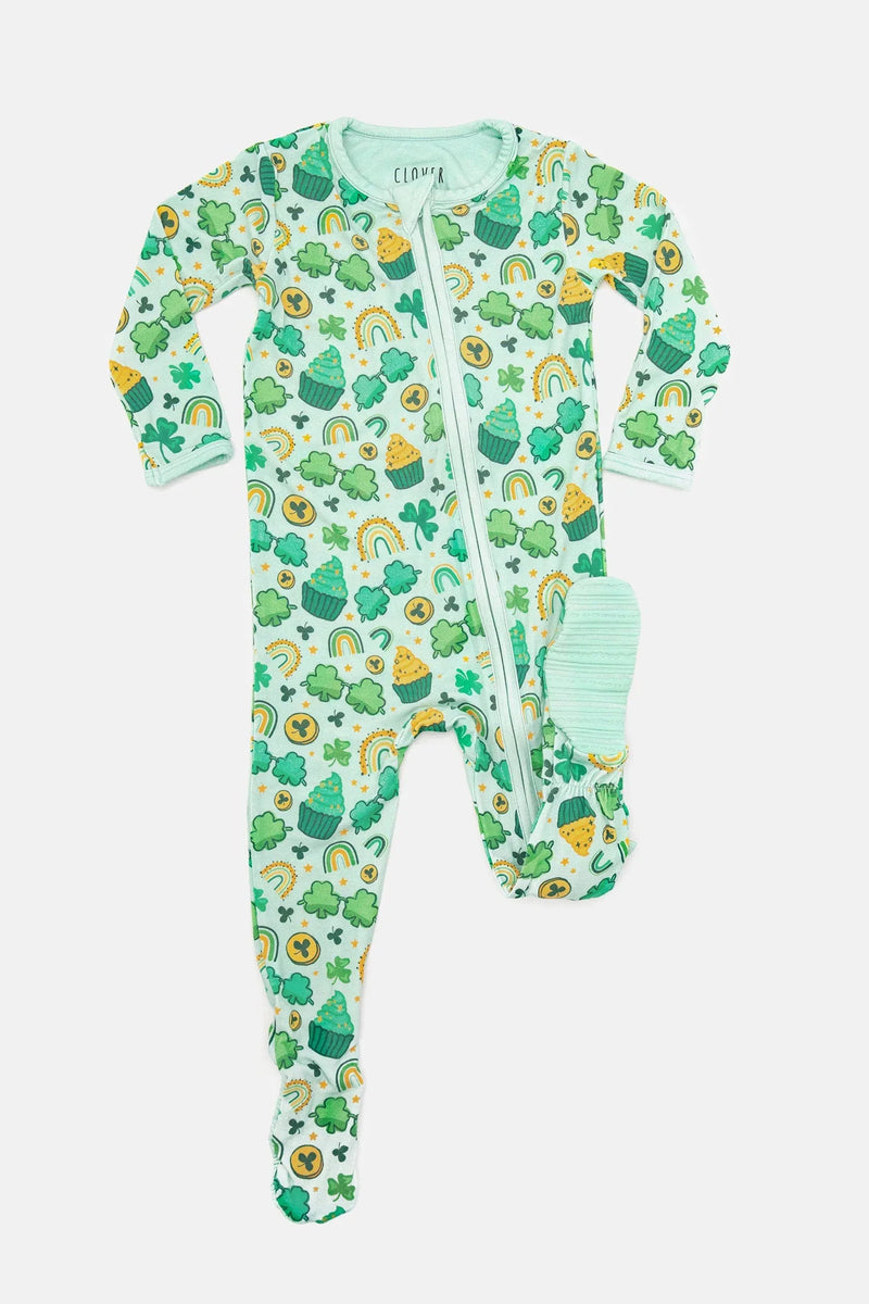Soft & Stretchy Zipper Footie - St. Patrick's Day - BIG FRENCHIES