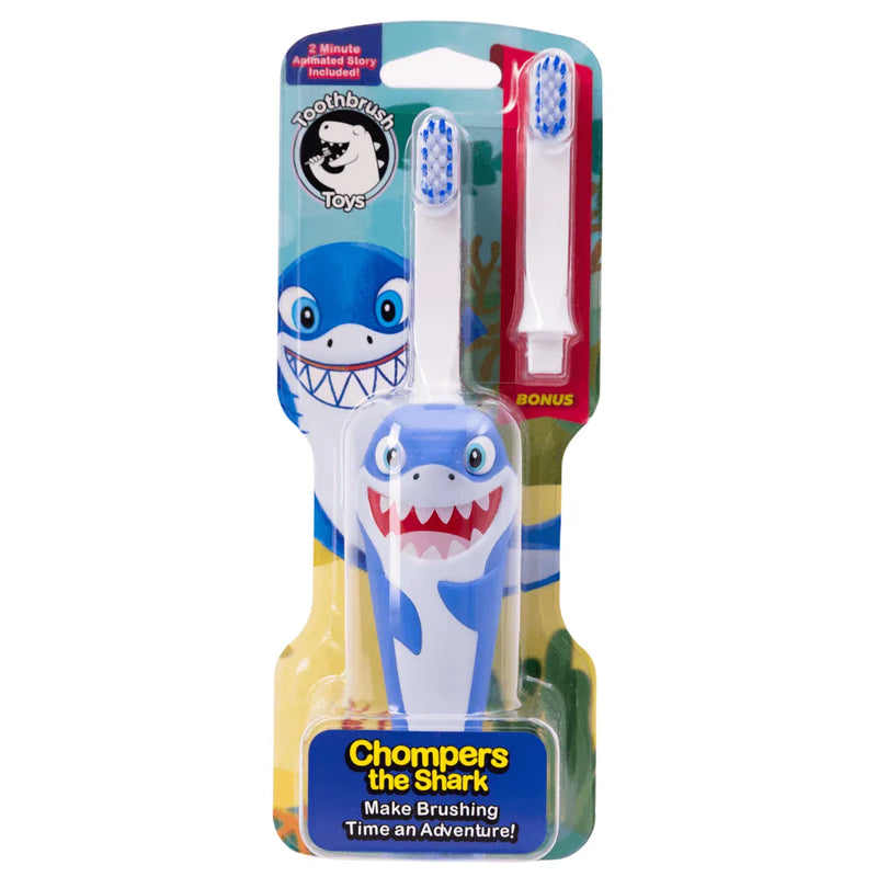 Chompers the Shark Toothbrush for Kids With Bonus Brush Head - BIG FRENCHIES