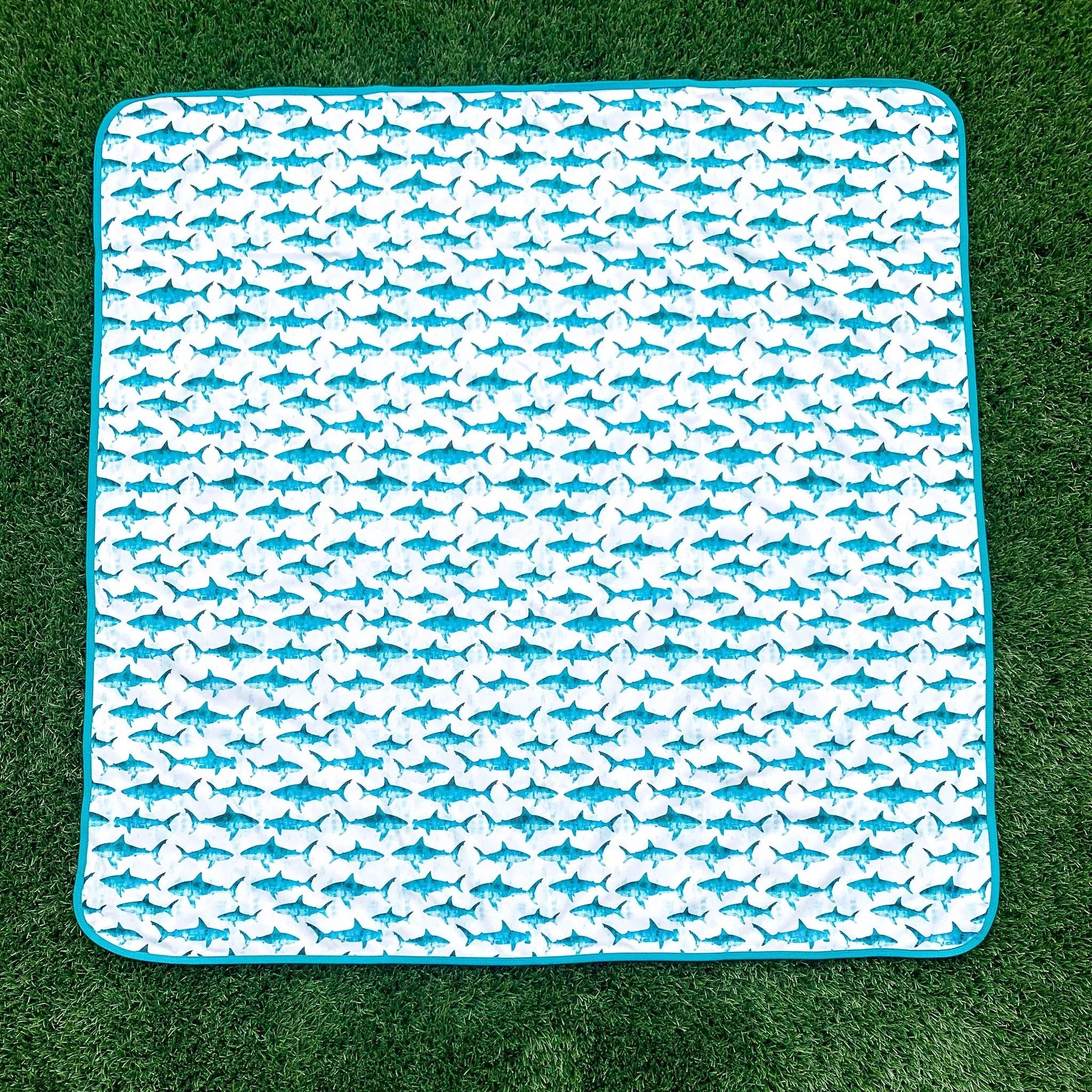 Shark Attack Splash Mat - A Waterproof Catch-All for Highchair Spills and More! - BIG FRENCHIES
