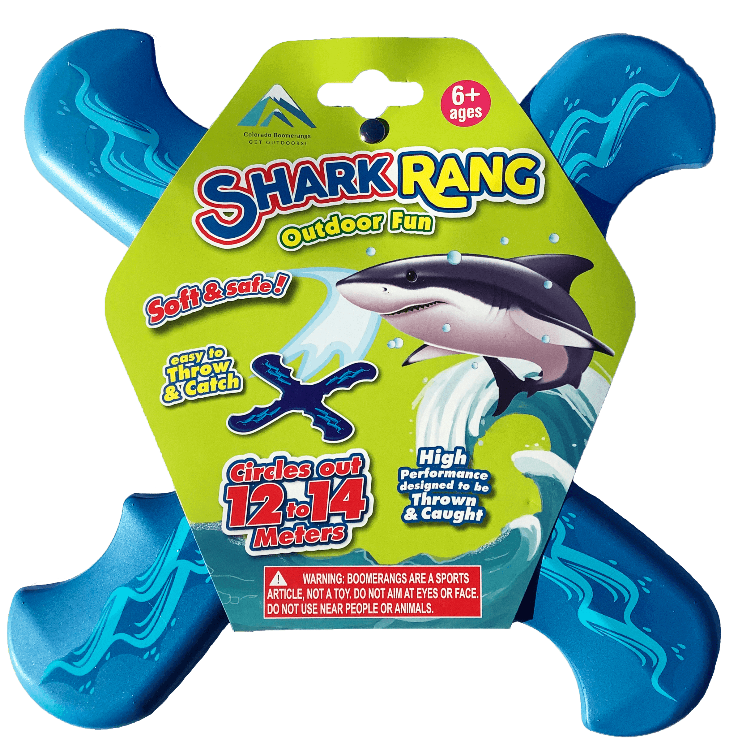 Shark Rang Boomerangs - Retail Boomerang Pack - Soft and Safe boomerangs for kids