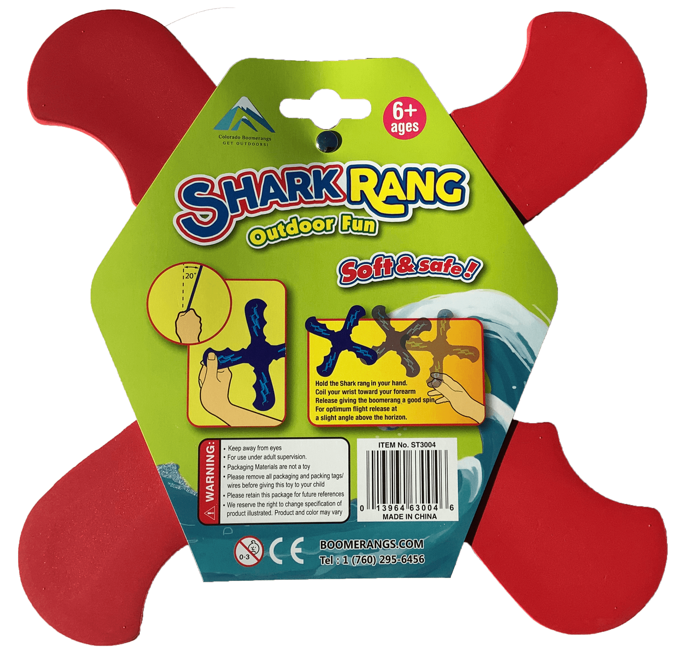 Shark Rang Boomerangs - Retail Boomerang Pack - Soft and Safe boomerangs for kids