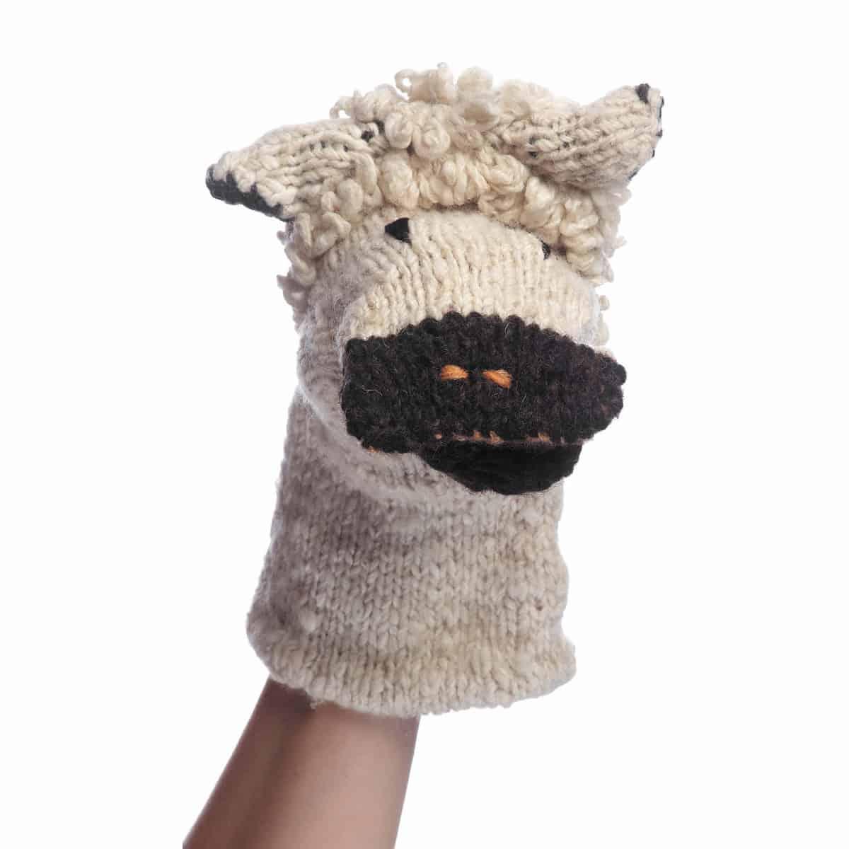 Organic Wool Knit Hand Puppet | Sawyer the Sheep - BIG FRENCHIES