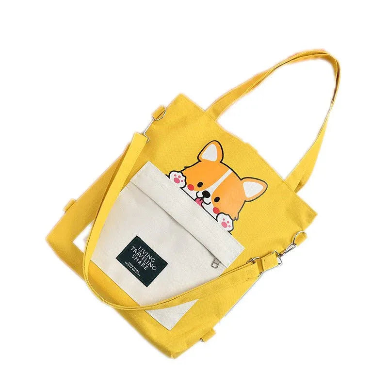 Cute Shiba Inu Tote Bag – Canvas Crossbody Bag for Dog Lovers - BIG FRENCHIES