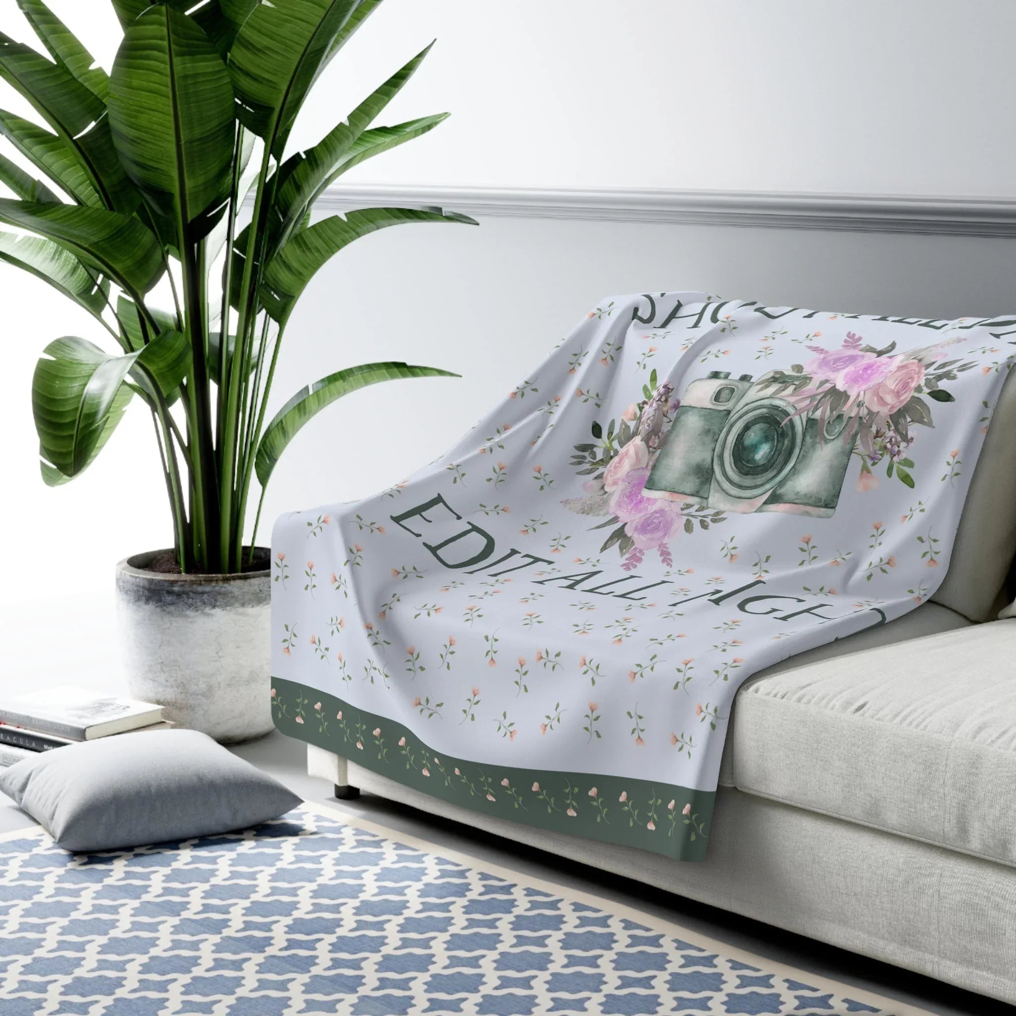 Shoot All Day, Edit All Night | Cozy Photographer Blanket for Her - BIG FRENCHIES