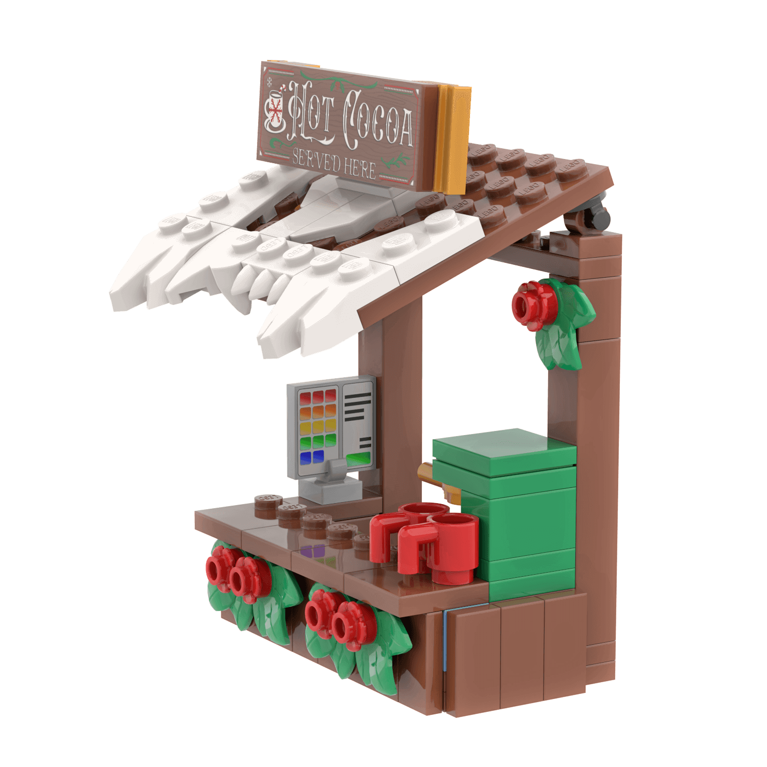 Hot Cocoa Stand - Christmas Winter Village - Custom Building Set - Made Using LEGO® Parts