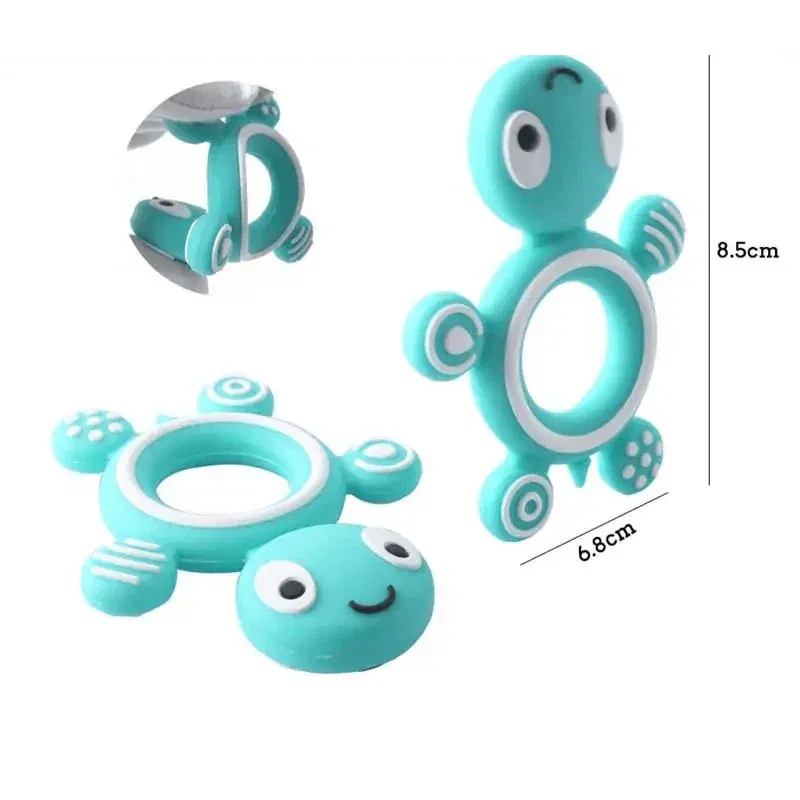 Silicone Baby Teethers Turtle 1PC Food Grade Animal Silicone Tiny Rod Children's Goods Nurse Gift Baby Teether Toys Bite Bites - BIG FRENCHIES