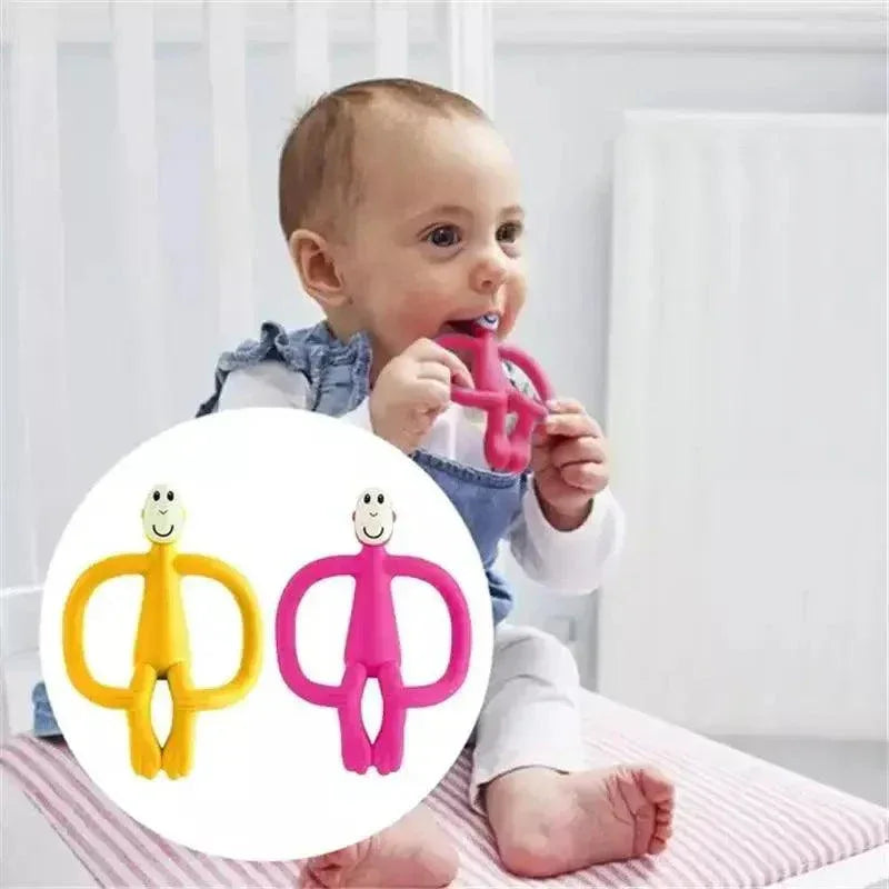 Silicone Cartoon Monkey Toddler Molar Teeth Pain Relief Tool Kids Teether Teething Beads Baby Shower Gift - BIG FRENCHIES