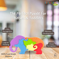 Silicone Stacking Elephant Puzzle - BIG FRENCHIES
