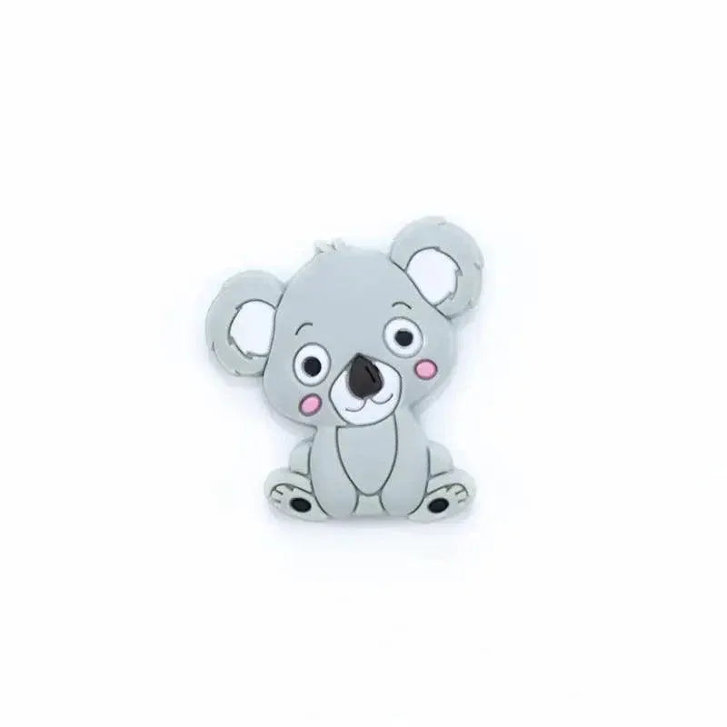 Silicone Teether Animal Koala Baby Teether Pendant Food Grade BPA Free Baby Teething Chew Charms Silicone Beads Toy - BIG FRENCHIES