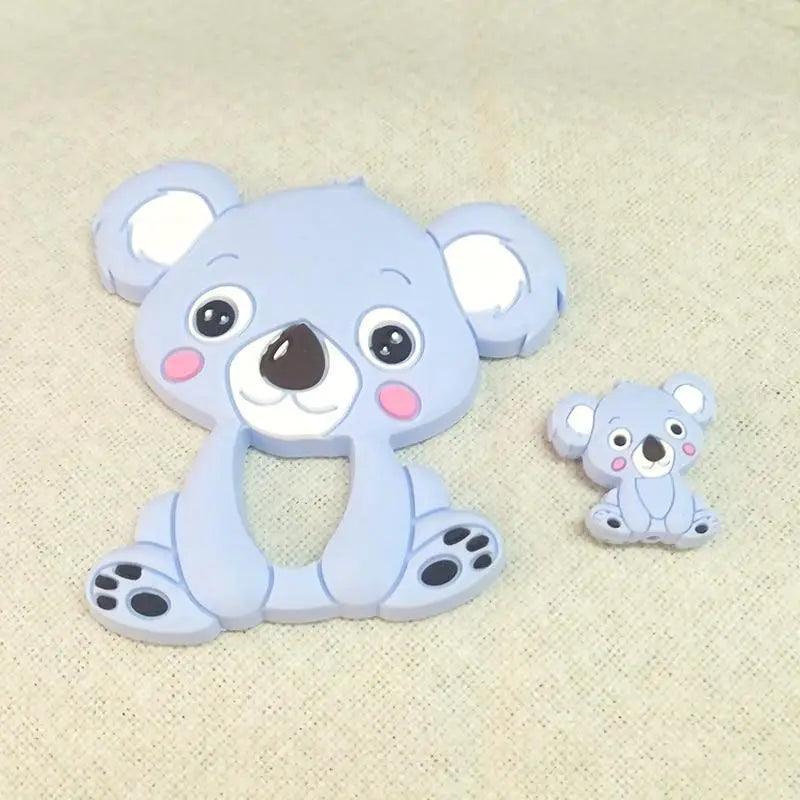 Silicone Teether Animal Koala Baby Teether Pendant Food Grade BPA Free Baby Teething Chew Charms Silicone Beads Toy - BIG FRENCHIES