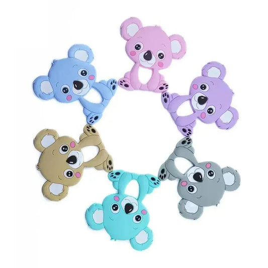 Silicone Teether Animal Koala Baby Teether Pendant Food Grade BPA Free Baby Teething Chew Charms Silicone Beads Toy - BIG FRENCHIES