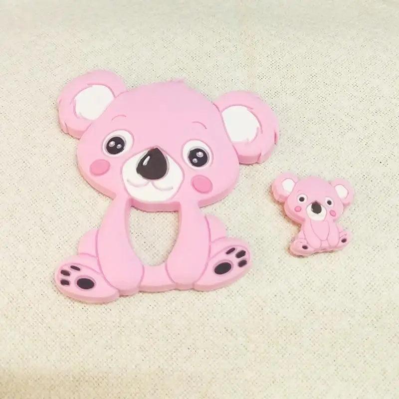Silicone Teether Animal Koala Baby Teether Pendant Food Grade BPA Free Baby Teething Chew Charms Silicone Beads Toy - BIG FRENCHIES