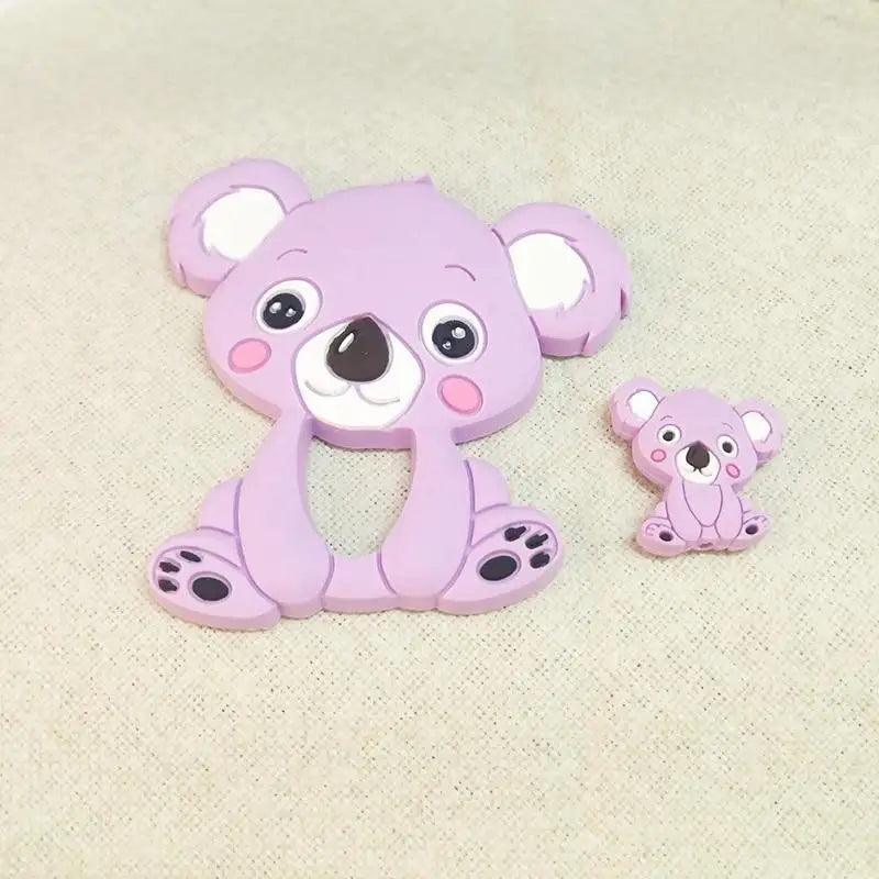 Silicone Teether Animal Koala Baby Teether Pendant Food Grade BPA Free Baby Teething Chew Charms Silicone Beads Toy - BIG FRENCHIES