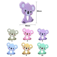 Silicone Teether Animal Koala Baby Teether Pendant Food Grade BPA Free Baby Teething Chew Charms Silicone Beads Toy - BIG FRENCHIES