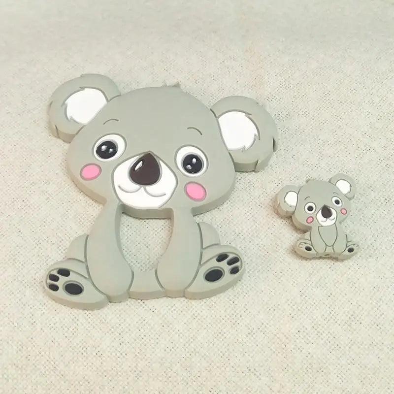 Silicone Teether Animal Koala Baby Teether Pendant Food Grade BPA Free Baby Teething Chew Charms Silicone Beads Toy - BIG FRENCHIES