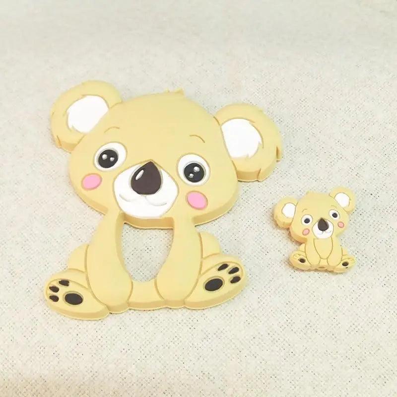 Silicone Teether Animal Koala Baby Teether Pendant Food Grade BPA Free Baby Teething Chew Charms Silicone Beads Toy - BIG FRENCHIES
